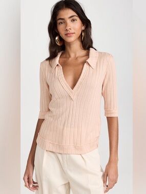 Free People We The Free Ribbed Krystal Polo